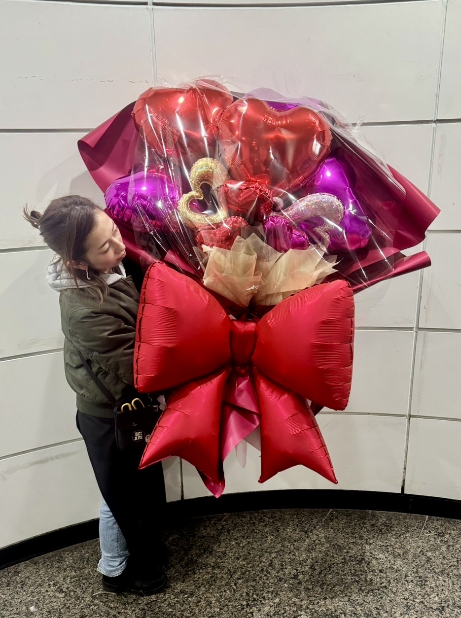 バレンタインブーケ ＢＩＧリボン