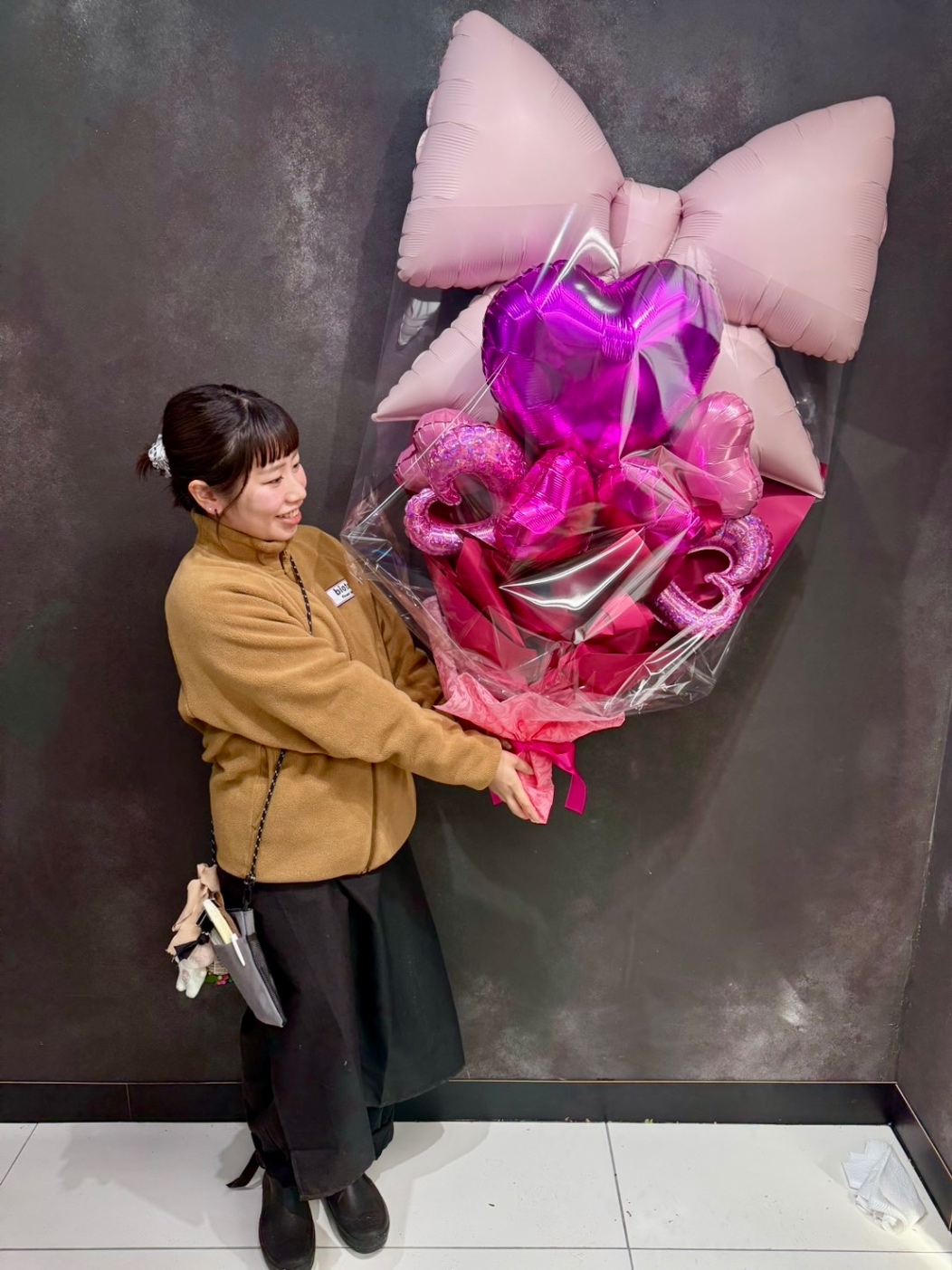 ピンクリボンバルーンブーケ