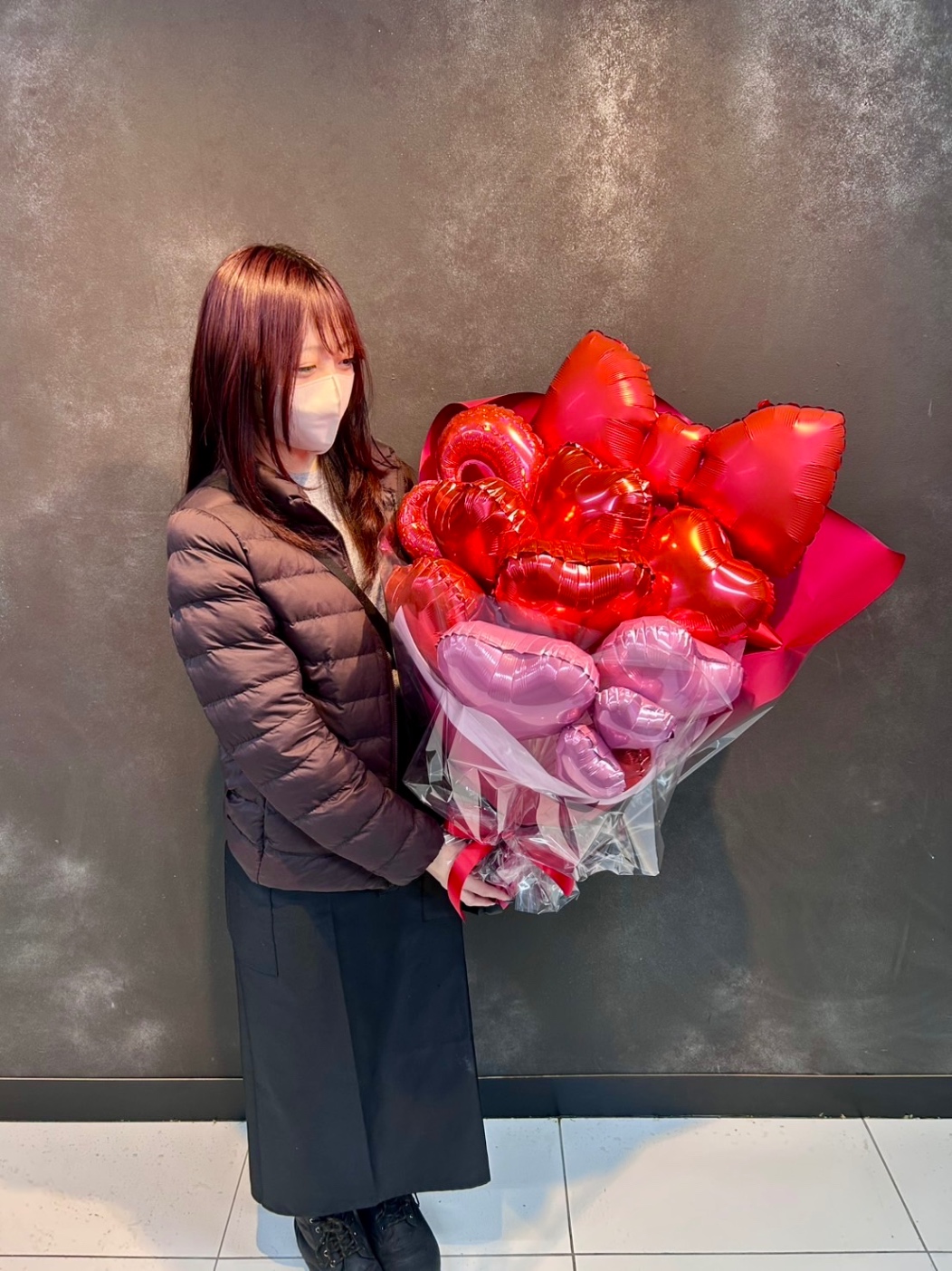 ハートリボンバルーンブーケ
